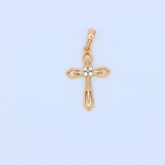 "Rose Gold Cross Pendant with Crystals – Elegant Design, XPPT1586 - Picture 10 of 13